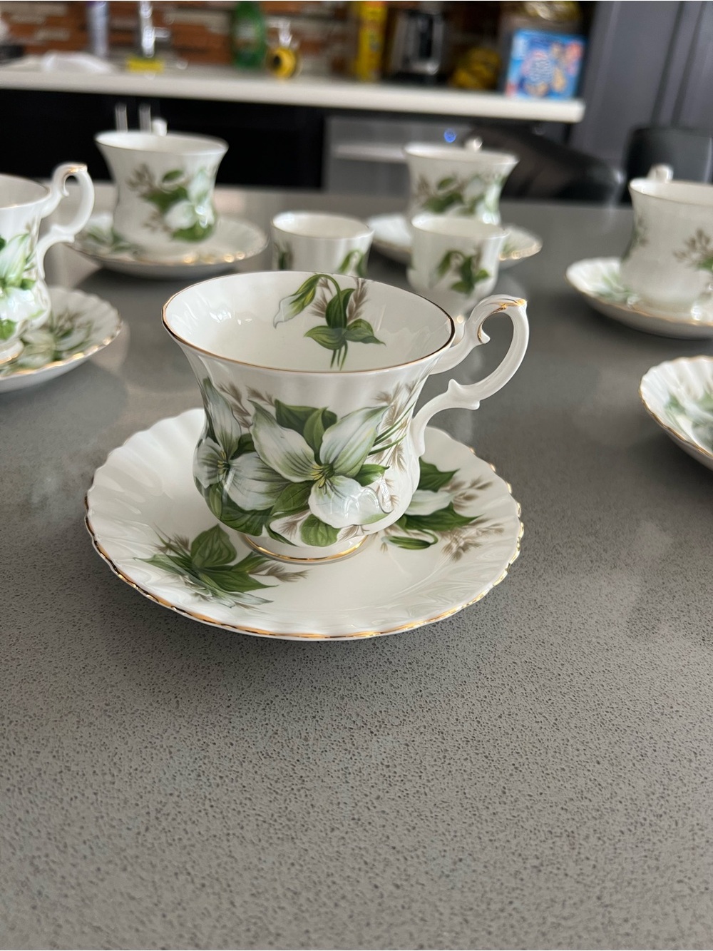 Royal Albert Trillium 14-Piece Bone China Tea Set – New